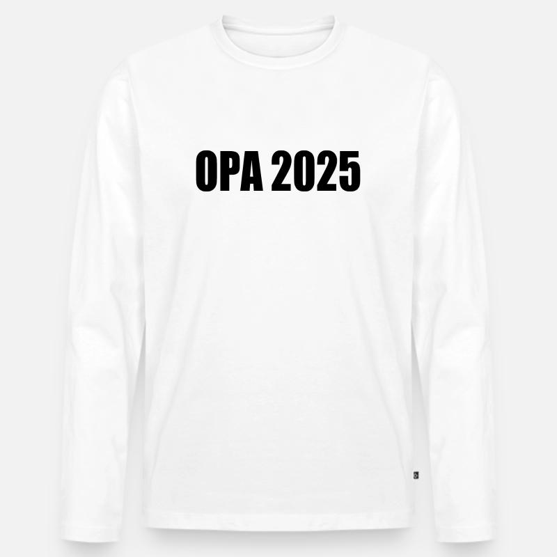 Opa 2025 - Männer Premium Bio Langarmshirt - Weiß