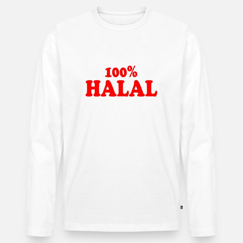 Halal - Männer Premium Bio Langarmshirt - Weiß