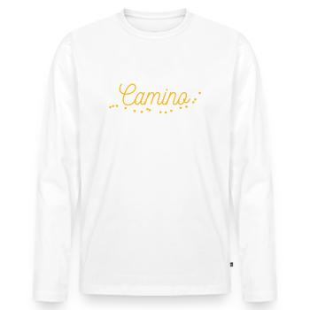 Camino de Santiago | St. James - T-shirt manches longues Premium bio Homme - blanc - Devant - Nico (187cm)