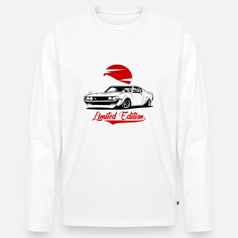 Skyline Japan Auto - Männer Premium Bio Langarmshirt - Weiß