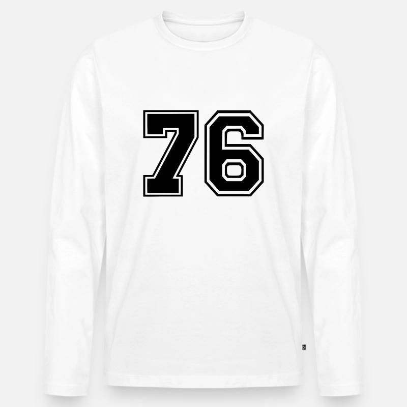 76 - Männer Premium Bio Langarmshirt - Weiß