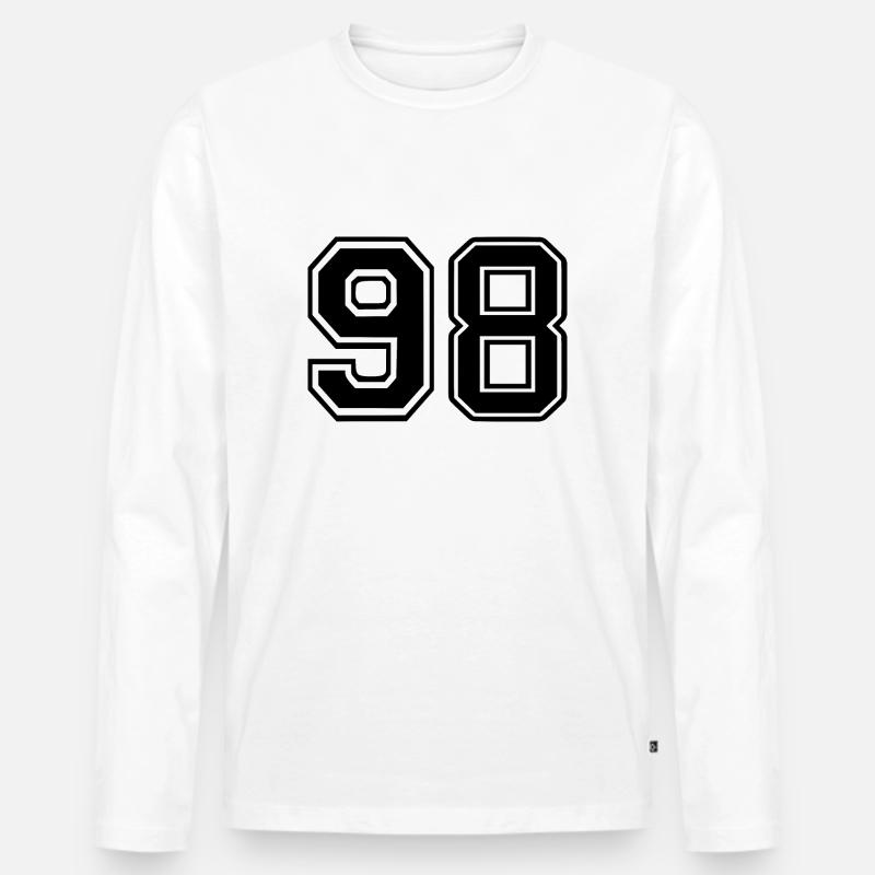 98 - Männer Premium Bio Langarmshirt - Weiß