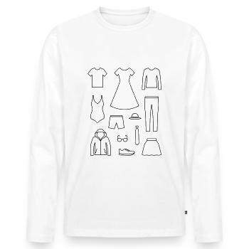 Clothing - Men's Premium Organic Long Sleeve Shirt - white - Front - Nico (187cm)