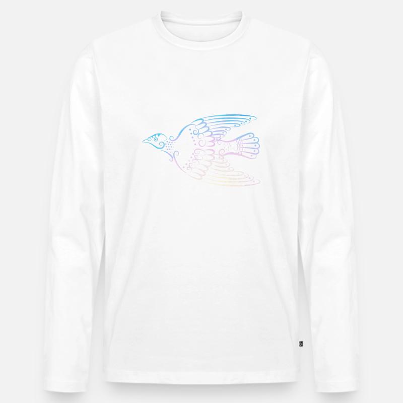 Taube - Männer Premium Bio Langarmshirt - Weiß