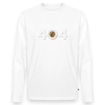 Error 404 Coffee not found - Männer Premium Bio Langarmshirt - Weiß - Vorne - Nico (187cm)