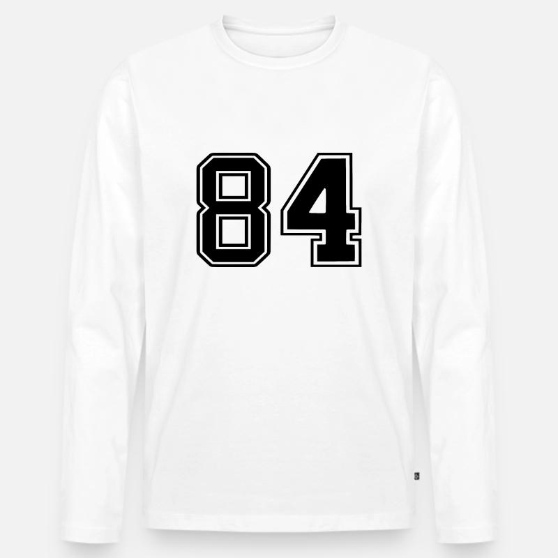 84 - Männer Premium Bio Langarmshirt - Weiß