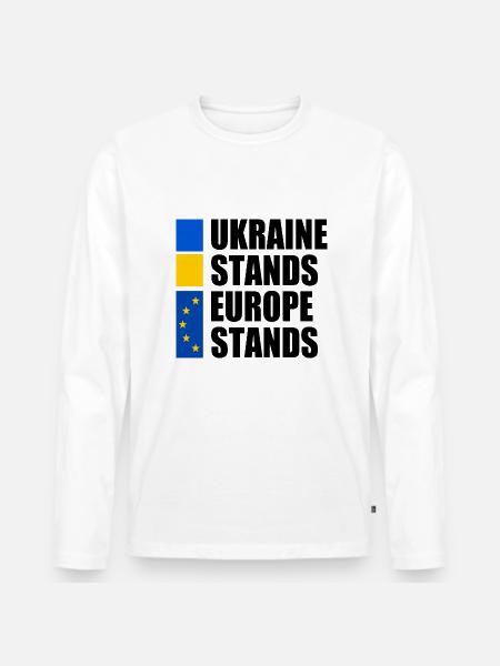 ukraine stands europe stands - Men's Premium Organic Long Sleeve Shirt - white