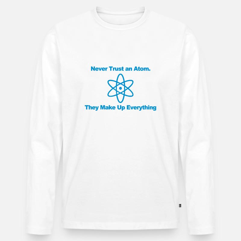 Vertrau keinem Atom! - Männer Premium Bio Langarmshirt - Weiß