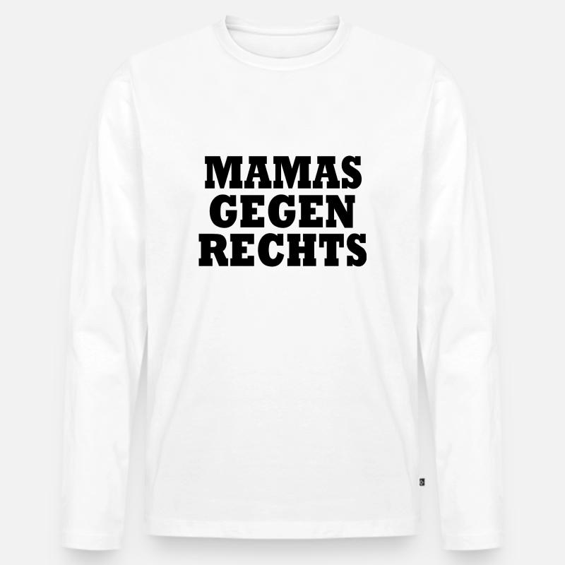 Mamas gegen rechts - Männer Premium Bio Langarmshirt - Weiß