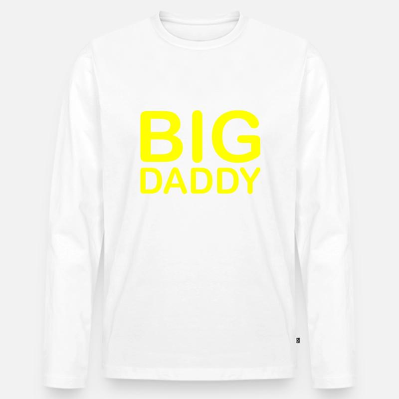 BIG DADDY - Männer Premium Bio Langarmshirt - Weiß