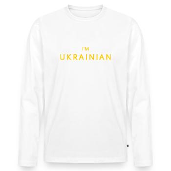 Ukraine - Men's Premium Organic Long Sleeve Shirt - white - Front - Nico (187cm)