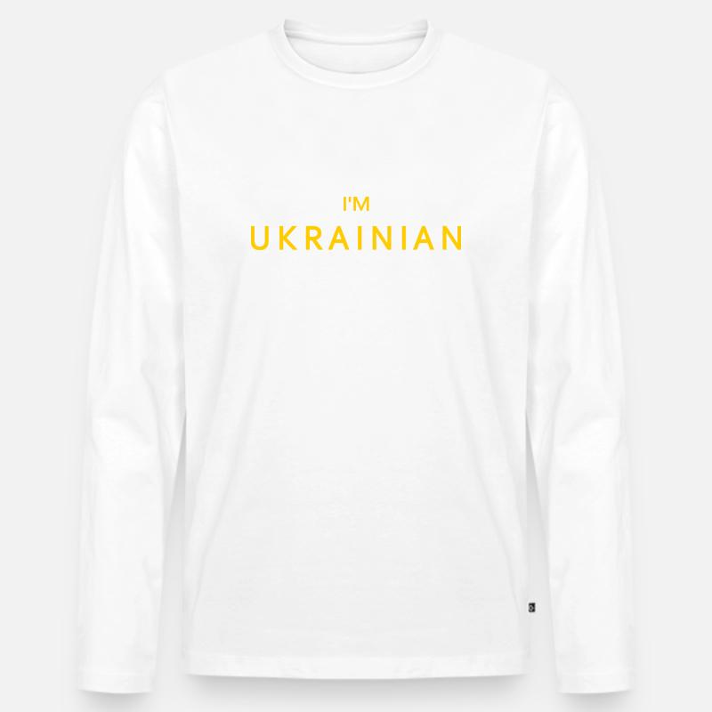 Ukraine - Männer Premium Bio Langarmshirt - Weiß