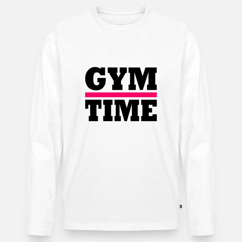 Gym time - Männer Premium Bio Langarmshirt - Weiß