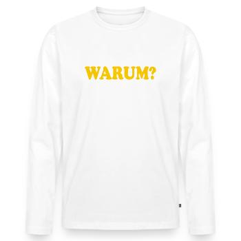 Warum - Männer Premium Bio Langarmshirt - Weiß - Vorne - Nico (187cm)