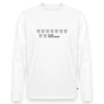 45 jahre geburtstag 45 fünfundvierzig 45. jubiläum - Männer Premium Bio Langarmshirt - Weiß - Vorne - Nico (187cm)