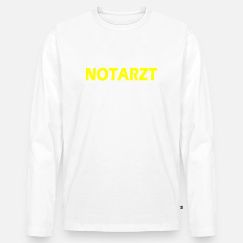 Notarzt - Männer Premium Bio Langarmshirt - Weiß