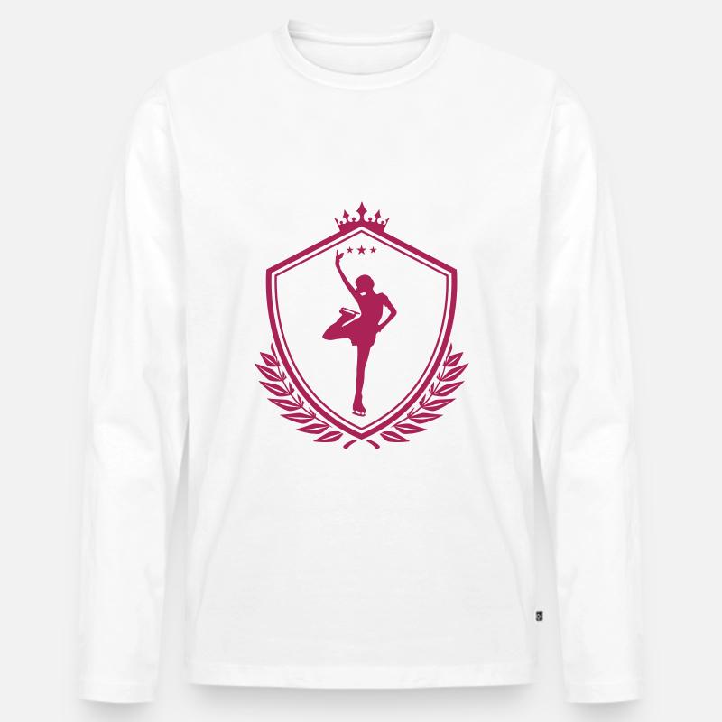 Ice Skating Eiskunstlauf - Männer Premium Bio Langarmshirt - Weiß