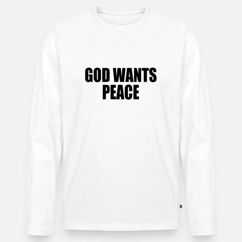 God wants peace - Männer Premium Bio Langarmshirt - Weiß