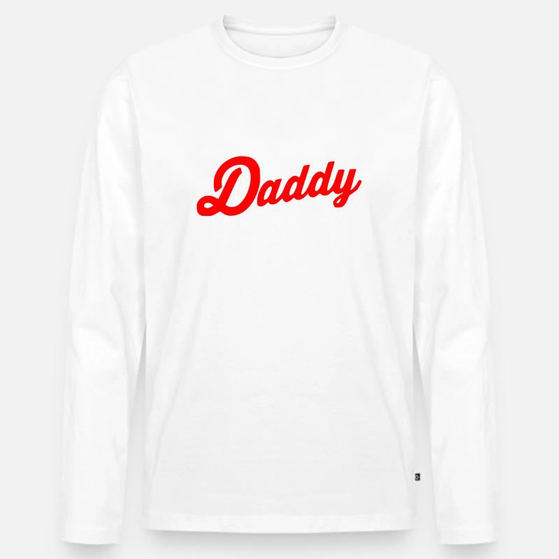 Daddy - Männer Premium Bio Langarmshirt - Weiß