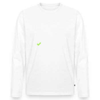 Ehefrau Ehemann Vergeben Verheiratet besetzt - Männer Premium Bio Langarmshirt - Weiß - Vorne - Nico (187cm)