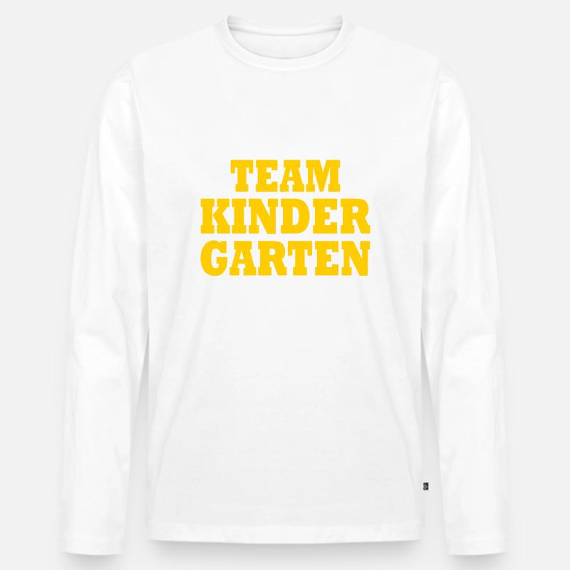 Team kindergarten - Männer Premium Bio Langarmshirt - Weiß