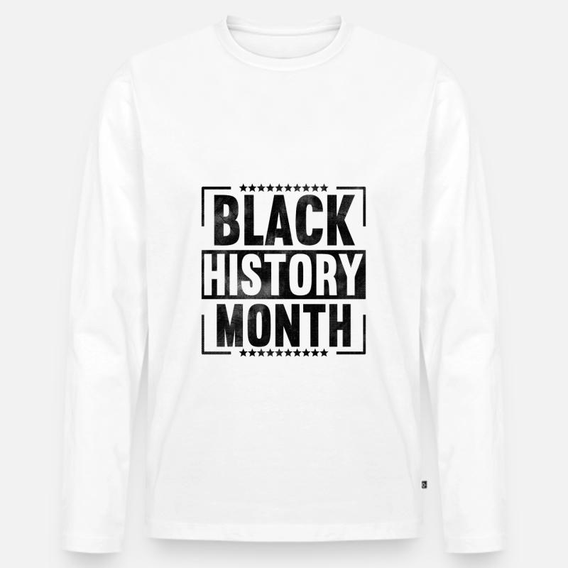Black History Month - Männer Premium Bio Langarmshirt - Weiß