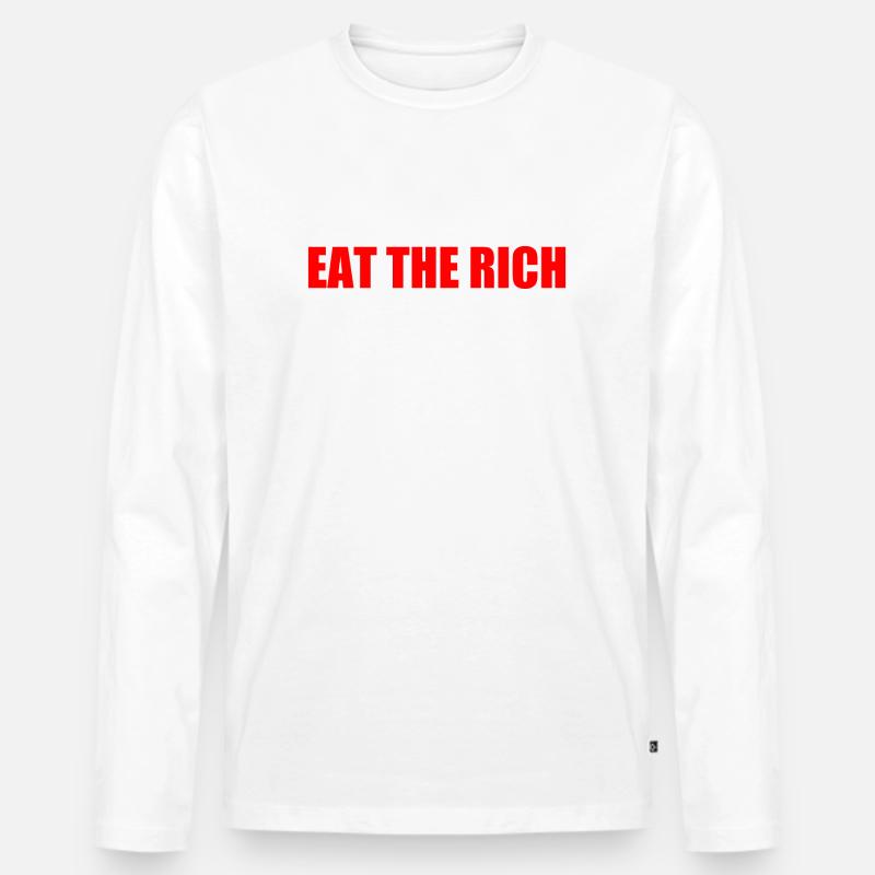 Eat the rich - Männer Premium Bio Langarmshirt - Weiß