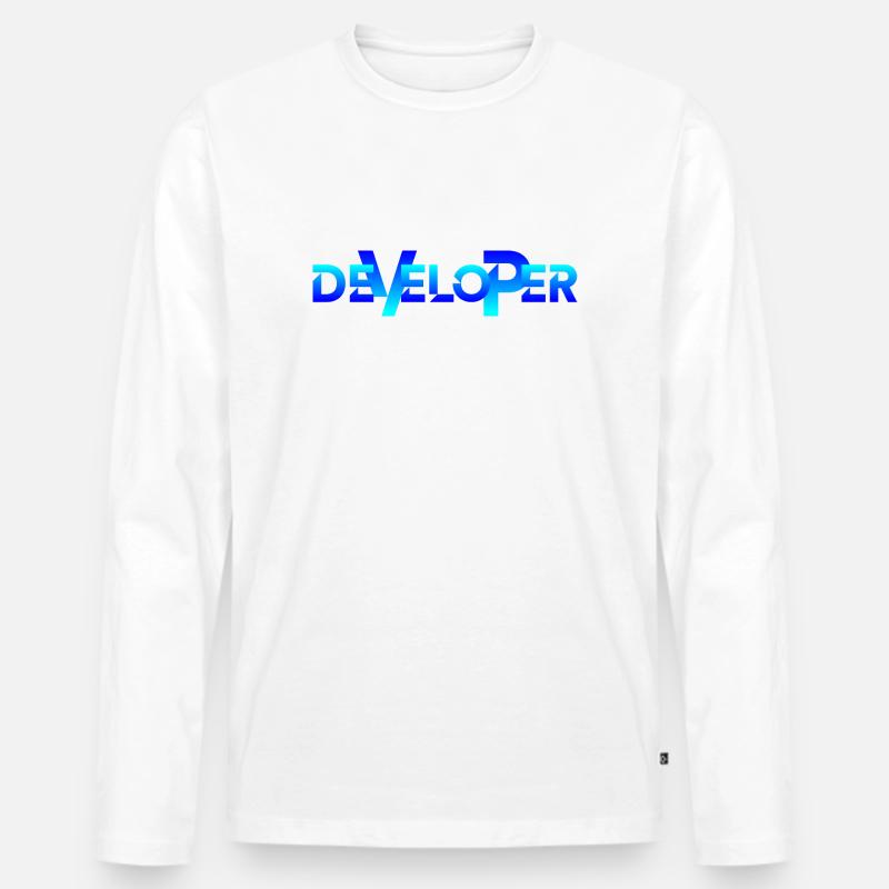 DEVELOPER - Männer Premium Bio Langarmshirt - Weiß
