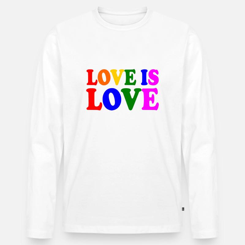 Love is love - Männer Premium Bio Langarmshirt - Weiß