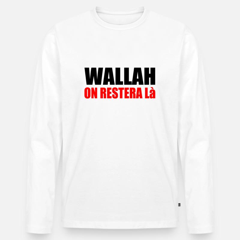 Wallah wird es dabei belassen - Männer Premium Bio Langarmshirt - Weiß