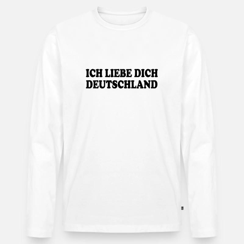 ich liebe dich deutschland - Männer Premium Bio Langarmshirt - Weiß