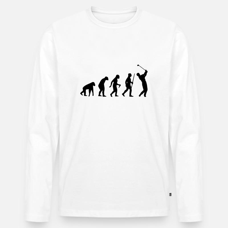 GOLF EVOLUTION - Men's Premium Organic Long Sleeve Shirt - white