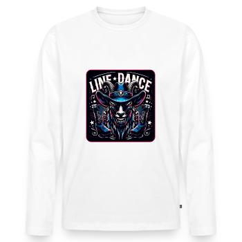 Chèvres et danse en ligne Chèvre drôle avec Stetson - T-shirt manches longues Premium bio Homme - blanc - Devant - Nico (187cm)
