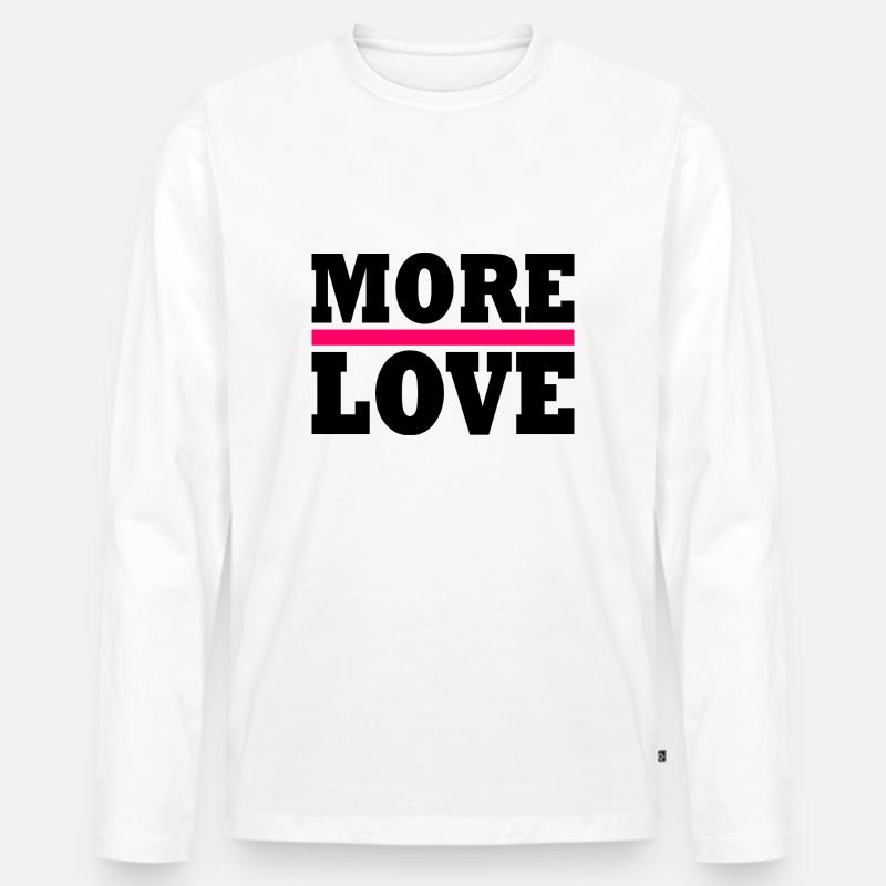 More love - Männer Premium Bio Langarmshirt - Weiß
