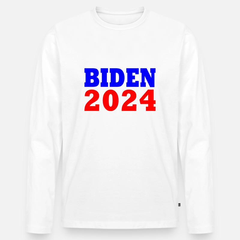 Joe biden 2024 - Männer Premium Bio Langarmshirt - Weiß