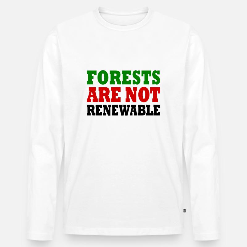forests are not renewable - Männer Premium Bio Langarmshirt - Weiß