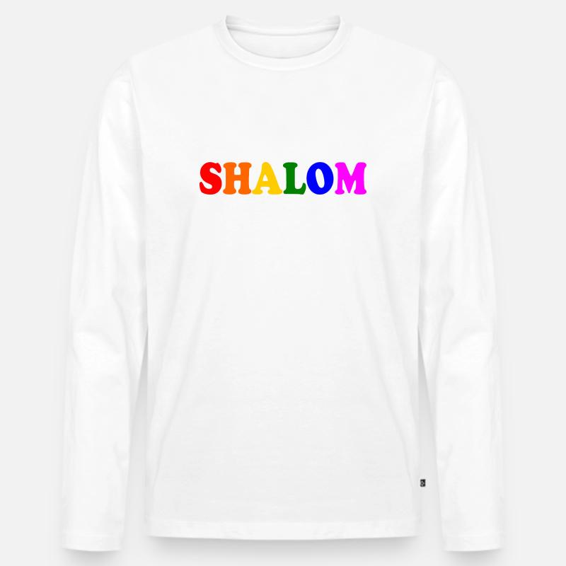 Shalom - Männer Premium Bio Langarmshirt - Weiß