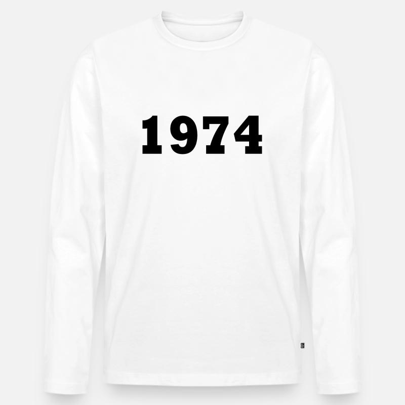 1974 - Männer Premium Bio Langarmshirt - Weiß