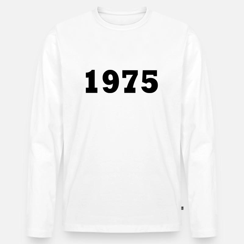 1975 - Männer Premium Bio Langarmshirt - Weiß