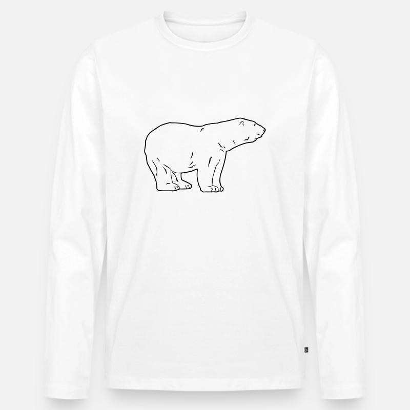 Polar Bear - Eisbär - Männer Premium Bio Langarmshirt - Weiß