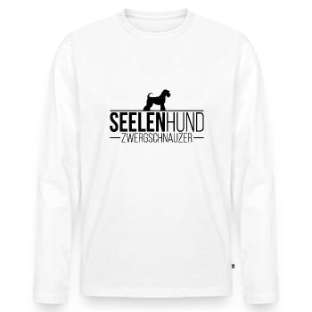 Zwergschnauzer Seelenhund Hunde Hund Wilsigns - Männer Premium Bio Langarmshirt - Weiß - Vorne - Nico (187cm)