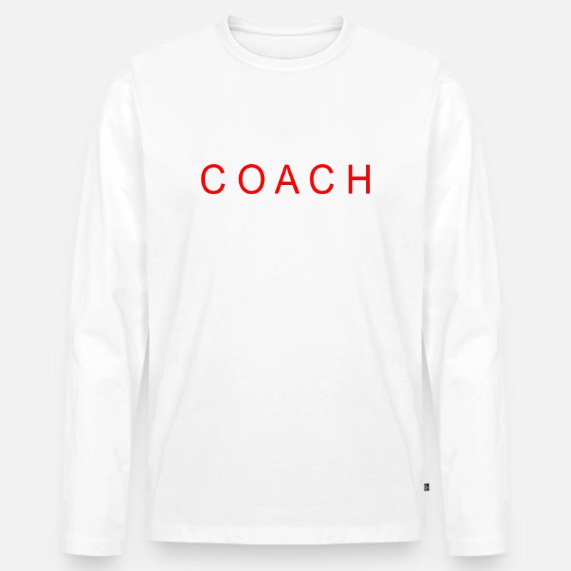 Coach - Männer Premium Bio Langarmshirt - Weiß