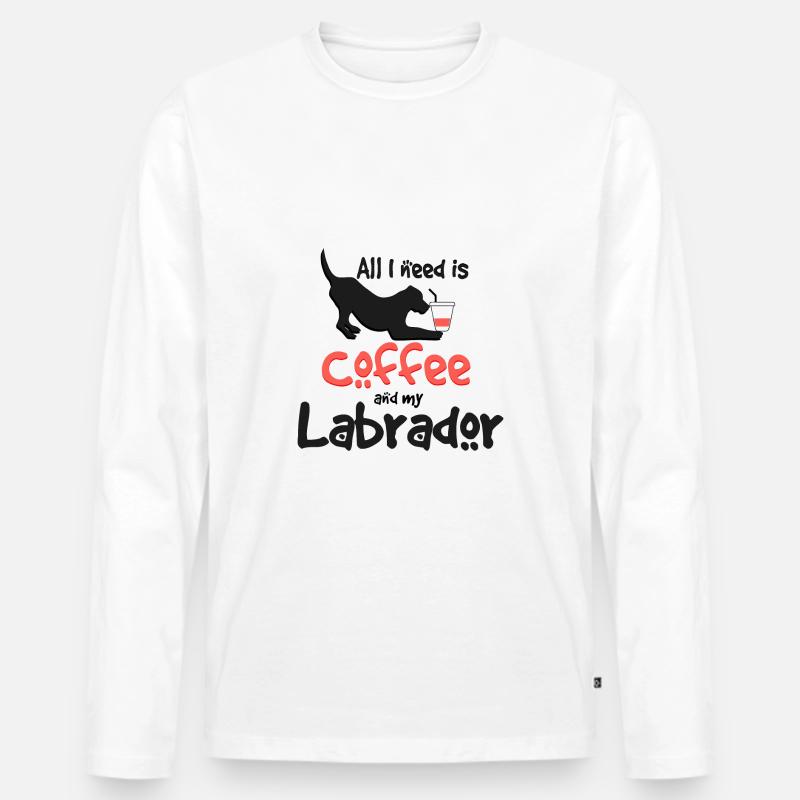Labrador - Männer Premium Bio Langarmshirt - Weiß