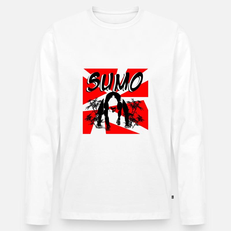 Sumo - Männer Premium Bio Langarmshirt - Weiß