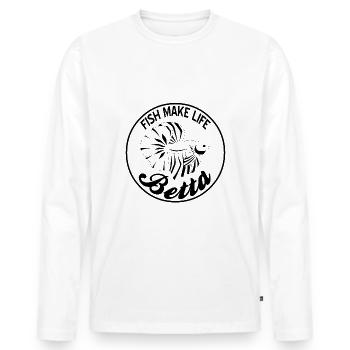 Kampffisch Fisch Aquaristik - Männer Premium Bio Langarmshirt - Weiß - Vorne - Nico (187cm)