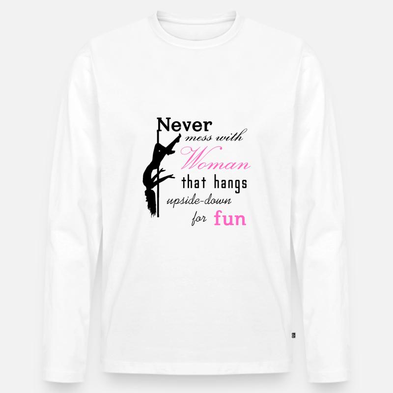 Pole Dance - Männer Premium Bio Langarmshirt - Weiß