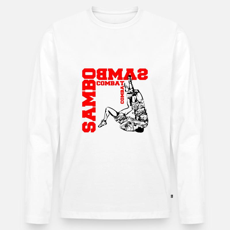 Sambo - Männer Premium Bio Langarmshirt - Weiß