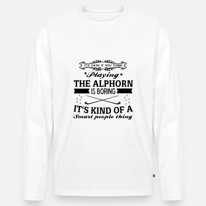 Alphorn - Männer Premium Bio Langarmshirt - Weiß