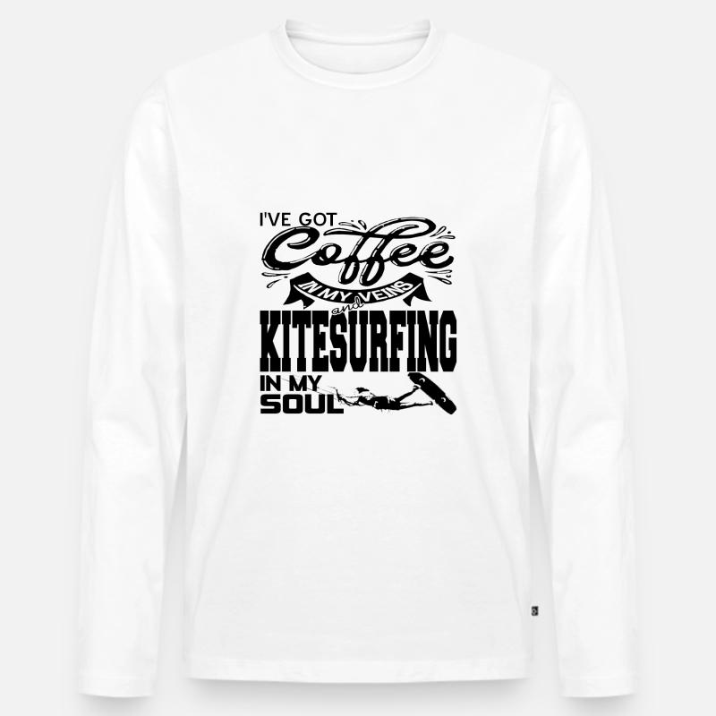 Kitesurfen - Männer Premium Bio Langarmshirt - Weiß