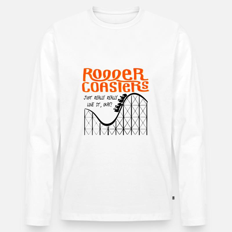 Achterbahn - Männer Premium Bio Langarmshirt - Weiß
